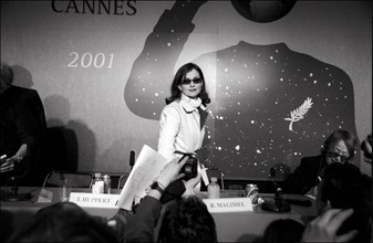 05/14/2001. 54th Cannes Festival: Press conference of "La pianiste" by Michael Haneke.
