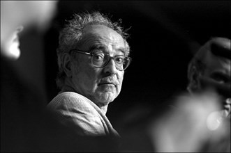 05/15/2001. Movie Director, Jean-Luc Godard giving press conference at the 54th Cannes Film festival