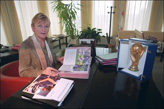 05/03/2002 EXCLUSIVE Marie-George Buffet's last day as sports minister