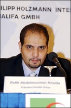 06/26/2002. Mr. Rafik Abdelmoumen Khelifa, on his way to buy Holzmann, the third best-rated building compagny in Germany