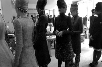 07/09/2002. Fall-winter 2002-03 Haute Couture collections: the backstage of Chanel's fashion show
