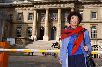 10/15/2002. EXCLUSIVE Francoise Rudetzki, chairman of "SOS attentat" association, in Paris courthouse