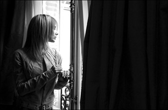 10/00/2002. Close up Rosanna Arquette in Paris.