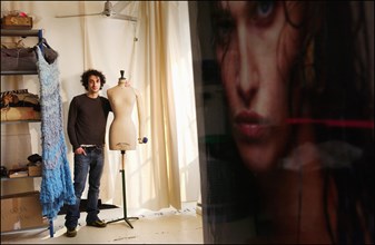 03/13/2003. Close up Jerome Dreyfuss, fashion stylist in his studio