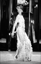 05/00/2003. Elsa Zylberstein tries gowns on at Chanel's before the 56th Cannes Film