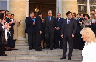 04/01/2004. Francois Fillon hands over his power to Jean-Louis Borloo new as Minister for Employment, Labor and Social Cohesion.