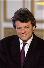 04/02/2004. EXCLUSIVE. Jean-Louis Borloo, Minister for Employment, Labor and Social Cohesion: first day of labor.