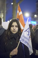 Solidarity march for the Danish people outside the Danish embassy in Paris