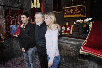Katia (fille de Charles Aznavour) et son mari Jean-Rachid, en Arménie