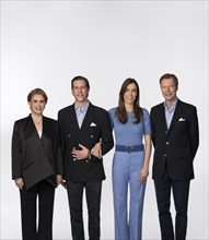 Grand-Duc et la Grande-Duchesse de Luxembourg, et leur fils le prince Louis accompagné de sa fiancée Scarlett-Lauren Sirgue
