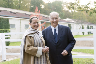 Le prince Karim Aga Khan et sa fille la Princesse Zahra Aga Khan dans leur domaine Domaine d'Aiglemont à Gouvieux (Oise)