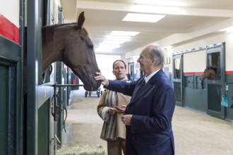 Le prince Karim Aga Khan et sa fille la Princesse Zahra Aga Khan dans leur domaine Domaine d'Aiglemont à Gouvieux (Oise)