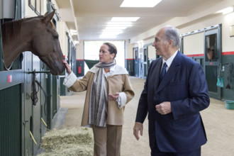 Le prince Karim Aga Khan et sa fille la Princesse Zahra Aga Khan dans leur domaine Domaine d'Aiglemont à Gouvieux (Oise)
