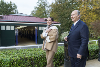 Le prince Karim Aga Khan et sa fille la Princesse Zahra Aga Khan dans leur domaine Domaine d'Aiglemont à Gouvieux (Oise)