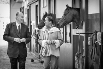 Le prince Karim Aga Khan et sa fille la Princesse Zahra Aga Khan dans leur domaine Domaine d'Aiglemont à Gouvieux (Oise)