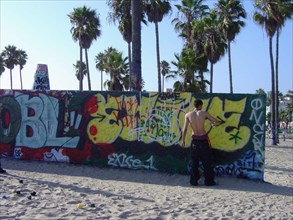 plage, tags, Venice Beach, Los Angeles