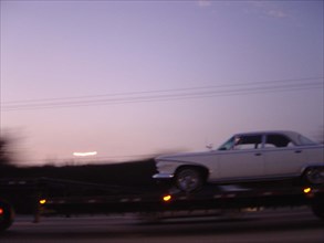 limousine, nuit, Los Angeles