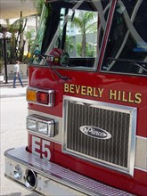 camion de pompiers, Beverly Hills, Los Angeles