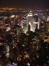 New-York (USA), Manhattan, Vue de nuit depuis l'Empire State Building (vers Broadway et Times