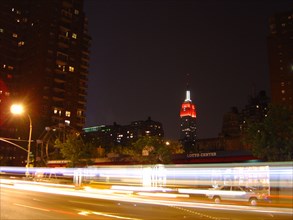 New-York (USA), Manhattan, Vue de nuit de l'Empire State Building