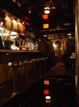 New-York (USA), Manhattan, Chelsea, intérieur de bar de nuit (Empire Diner, rendu célèbre par Andy