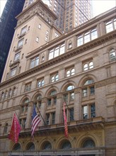 Facade of the Carnegie Hall on West 57th street in New York