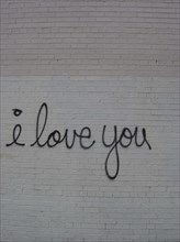Gaffiti "I love you" on a facade in New York