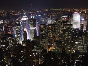 Night view from the Empire State Building in New York