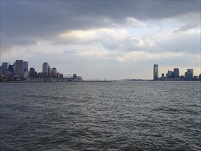 View of the banks of the Hudson River in New York