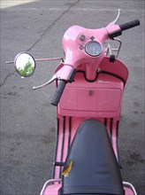 A pink vespa in New York