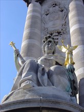 Detail of Alexander III bridge in Paris