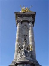 Detail of Alexander III bridge in Paris