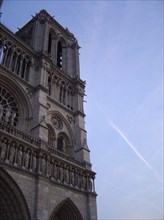 Detail of the facade of the cathderal Notre-Dame de Paris