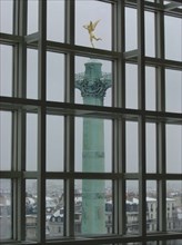 Place de la Bastille à Paris sous la neige