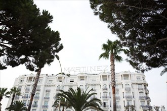 CoteAzur050 Cannes, la Croisette, palmier et façades, Hôtel Martinez