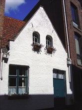 Bruges. Façade de maison, ruelles de la ville médiévale