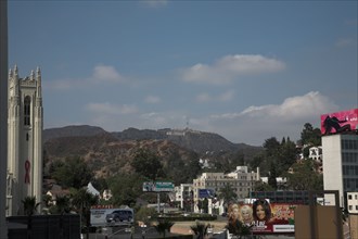 Hollywood sign, colline de Hollywood depuis Hollywood Boulevard