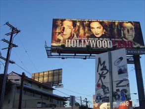 Affiche du film "Hollywood land", panneaux publicitaires sur Sunset Boulevard