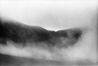 Brouillard sur le mont Croagh Patrick