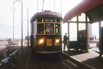 City-Glenelg tramway connecting Adelaide city centre to the seaside suburb of Glenelg, Australia