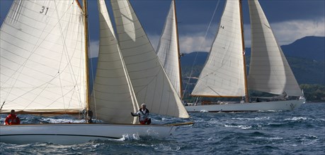 Voiliers pendant les Voiles de St Tropez