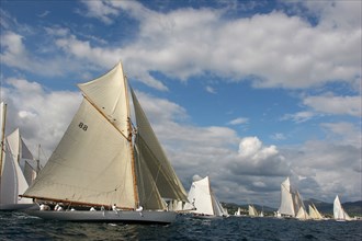 Départ des voiles classiques lors des Voiles de St Tropez 2005