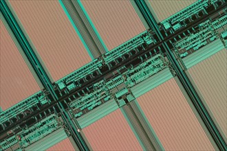 Closeup of computer chips.