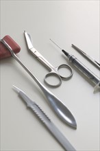 A variety of medical instruments.