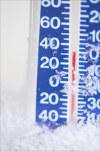Thermometer in freezing conditions.