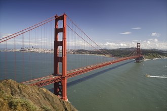 Panorama of Golden Gate Bridge San Francisco California USA.
