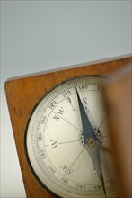 Closeup of a compass.
