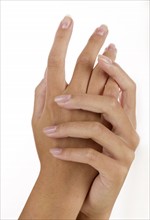 Closeup of a woman's hands.