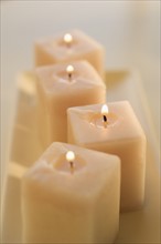 A group of lighted candles.