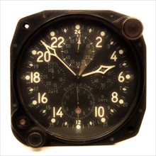 Twenty-four hour clock used in airplane.